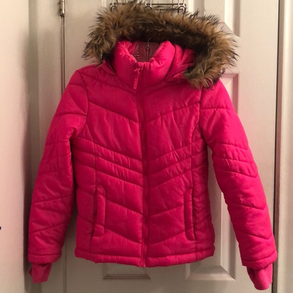 Hot Pink Puffer Jacket - Picture 1 of 3